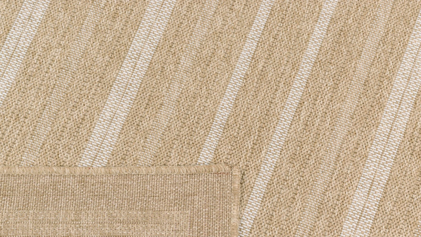 Tapis aspect Jute naturel avec motifs blanc 80x150 - Gaia