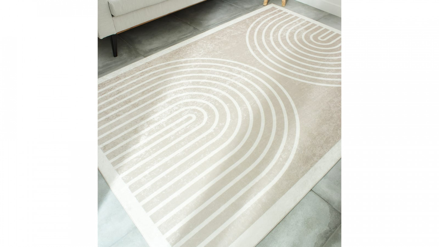 Tapis à motifs impression numérique Beige 160x230 - Hypnose