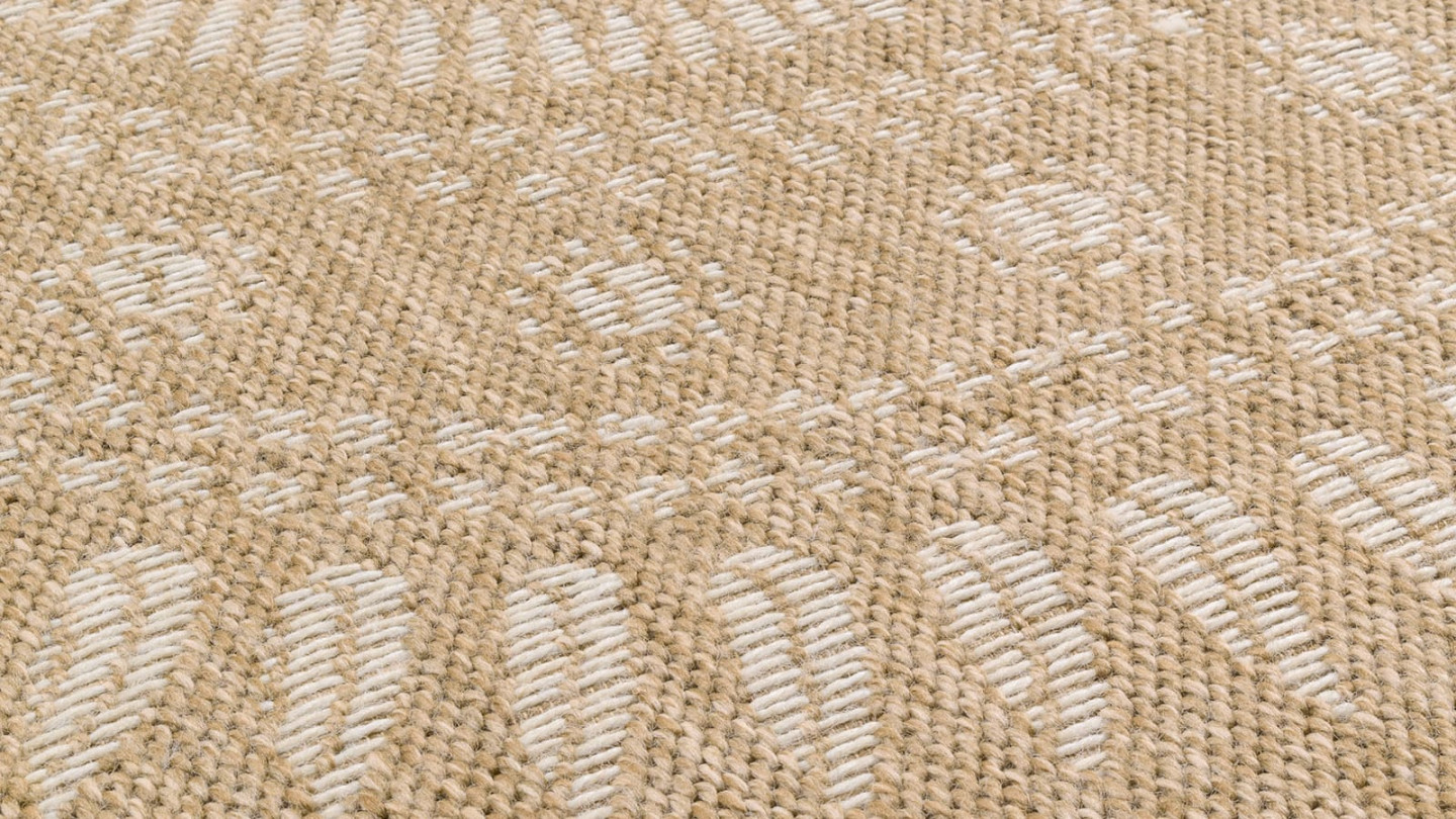 Tapis aspect Jute naturel avec motif blanc 160x230 - Isaura