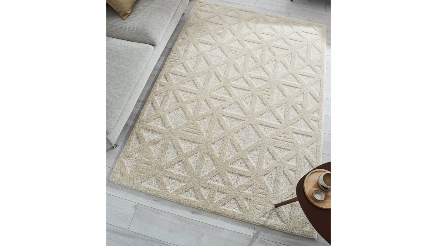 Tapis relief crème 160x230 - Rita