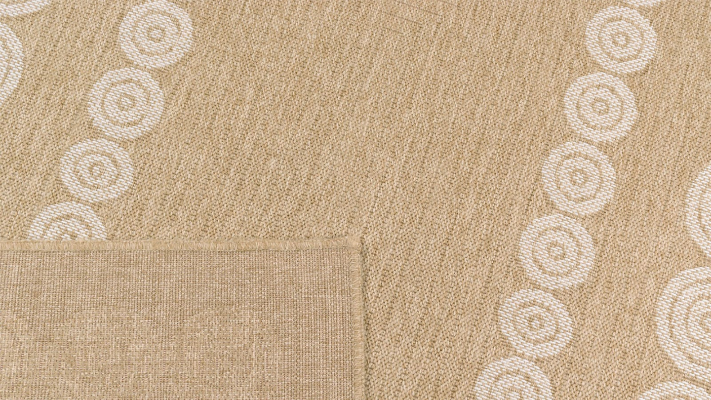 Tapis aspect Jute naturel avec motif blanc 160x230 - Tullia