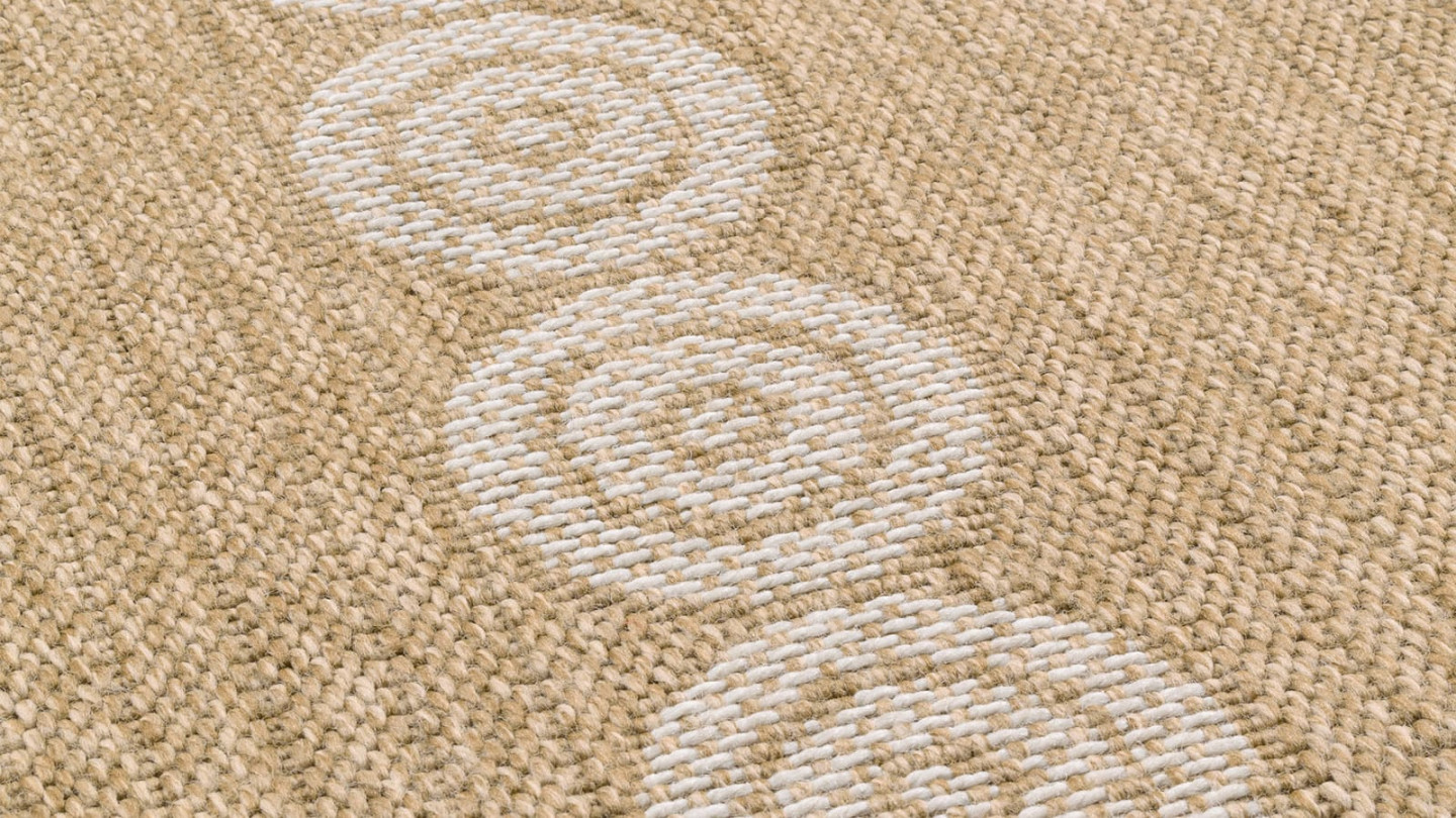 Tapis aspect Jute naturel avec motif blanc 160x230 - Tullia