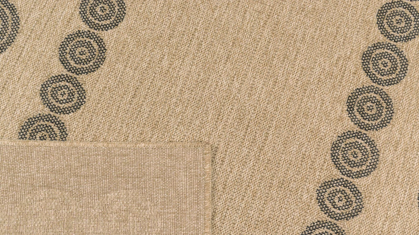 Tapis aspect Jute naturel avec motifs noir 160x230 - Tullia