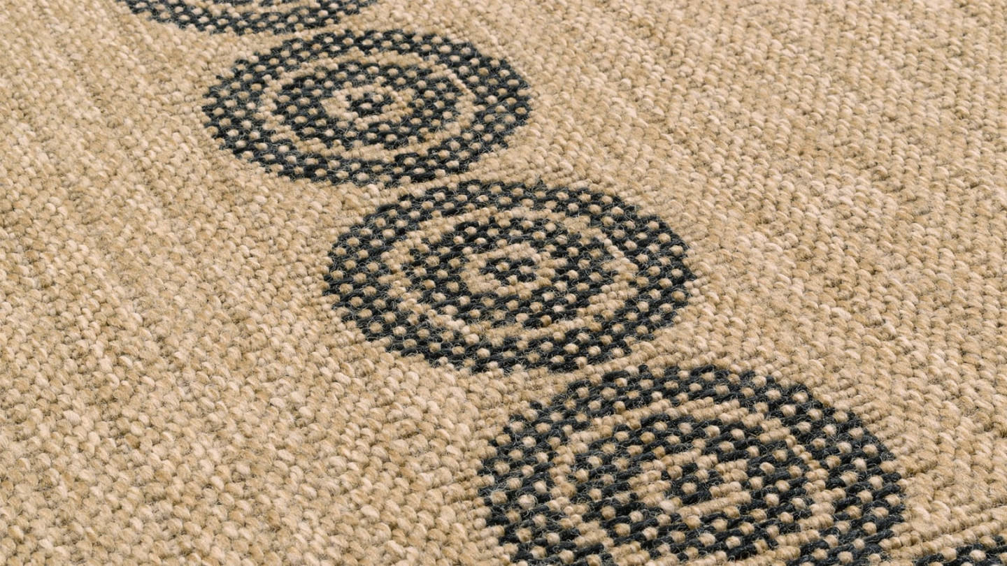 Tapis aspect Jute naturel avec motifs noir 160x230 - Tullia