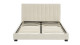 Lit adulte 160x200 avec tête de lit capitonnée en tissu bouclé beige - William