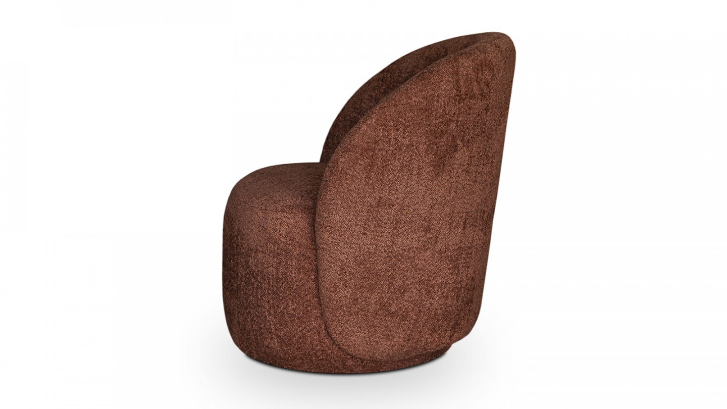 Fauteuil en tissu bouclette terracotta - Rondo