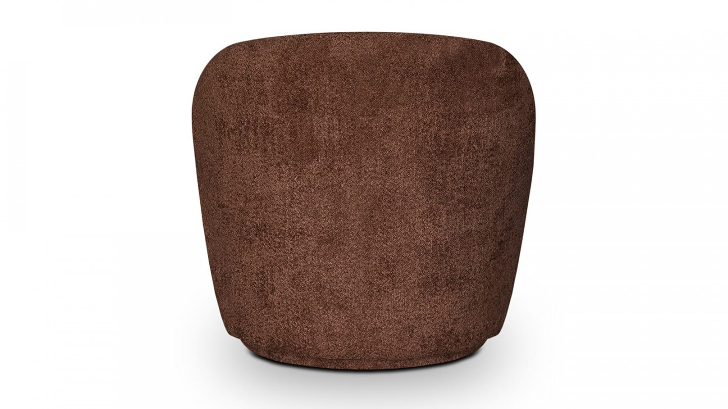 Fauteuil en tissu bouclette terracotta - Rondo