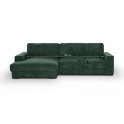 Canapé d'angle convertible vert