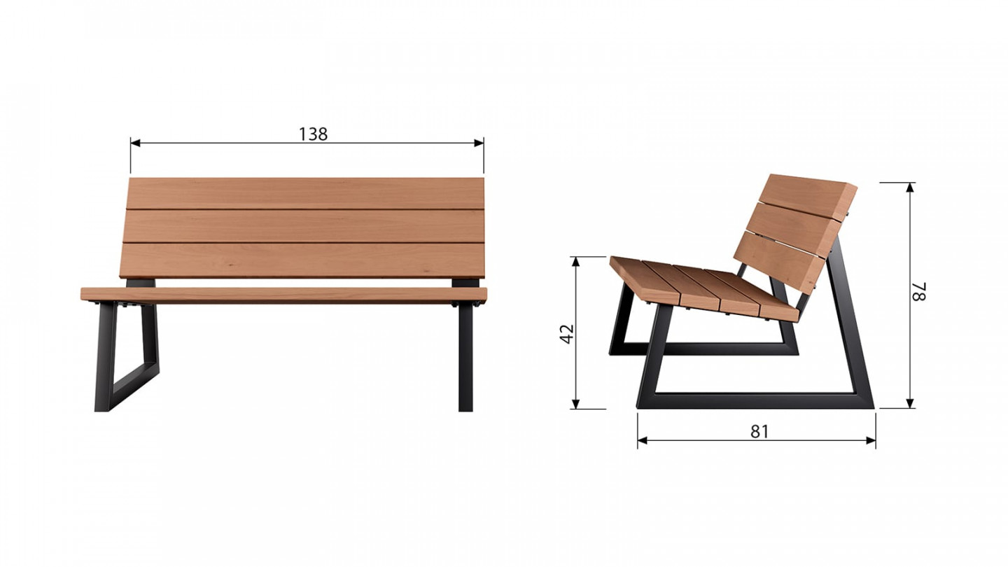 Banc de jardin en bois tropical - Banco