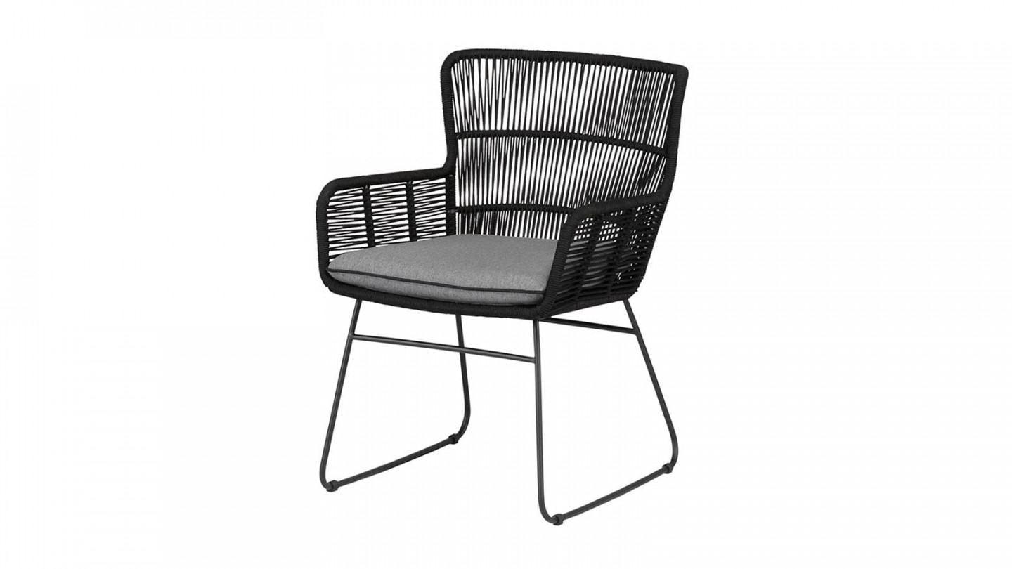 Chaise de jardin en cordage anthracite - Grace