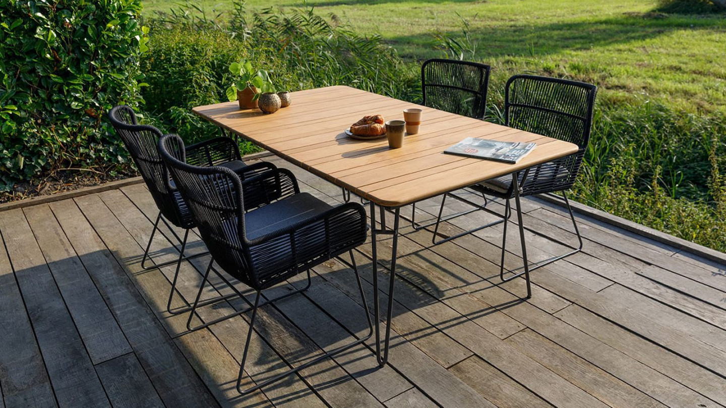 Table de jardin 180cm en teck - Slimm