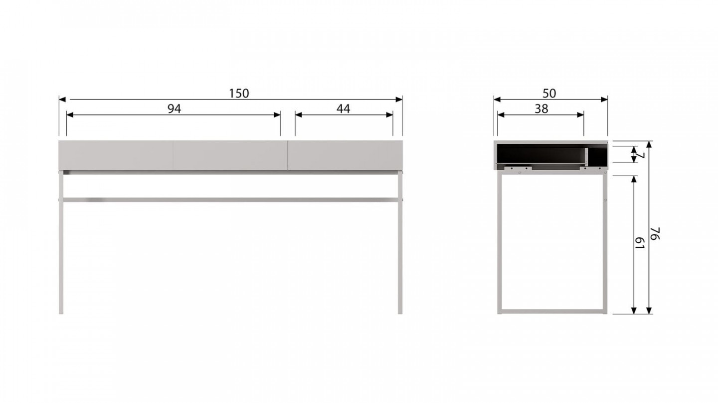 Bureau en bin blanc brouillard - basic