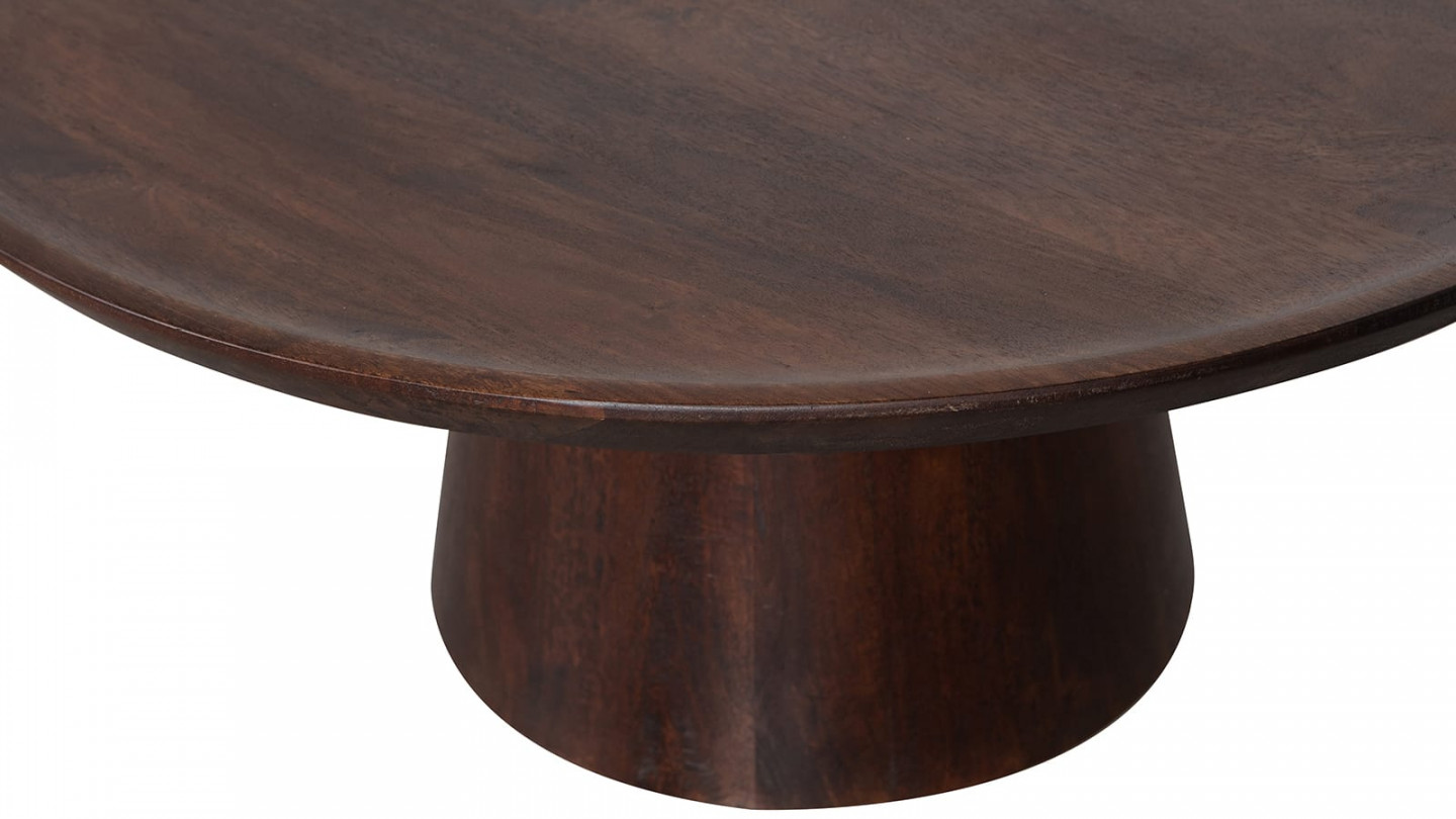 Table basse ronde en bois de manguier 90 cm - Gogo