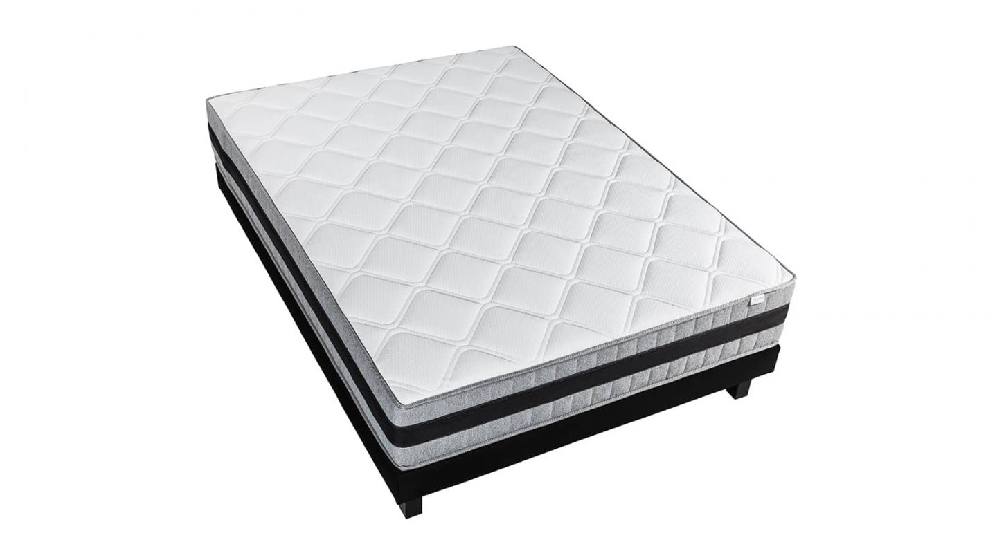 Ensemble Memo Luxe 180x200 – Matelas mémoire de forme 180x200 + 2 sommiers tapissiers 90x200