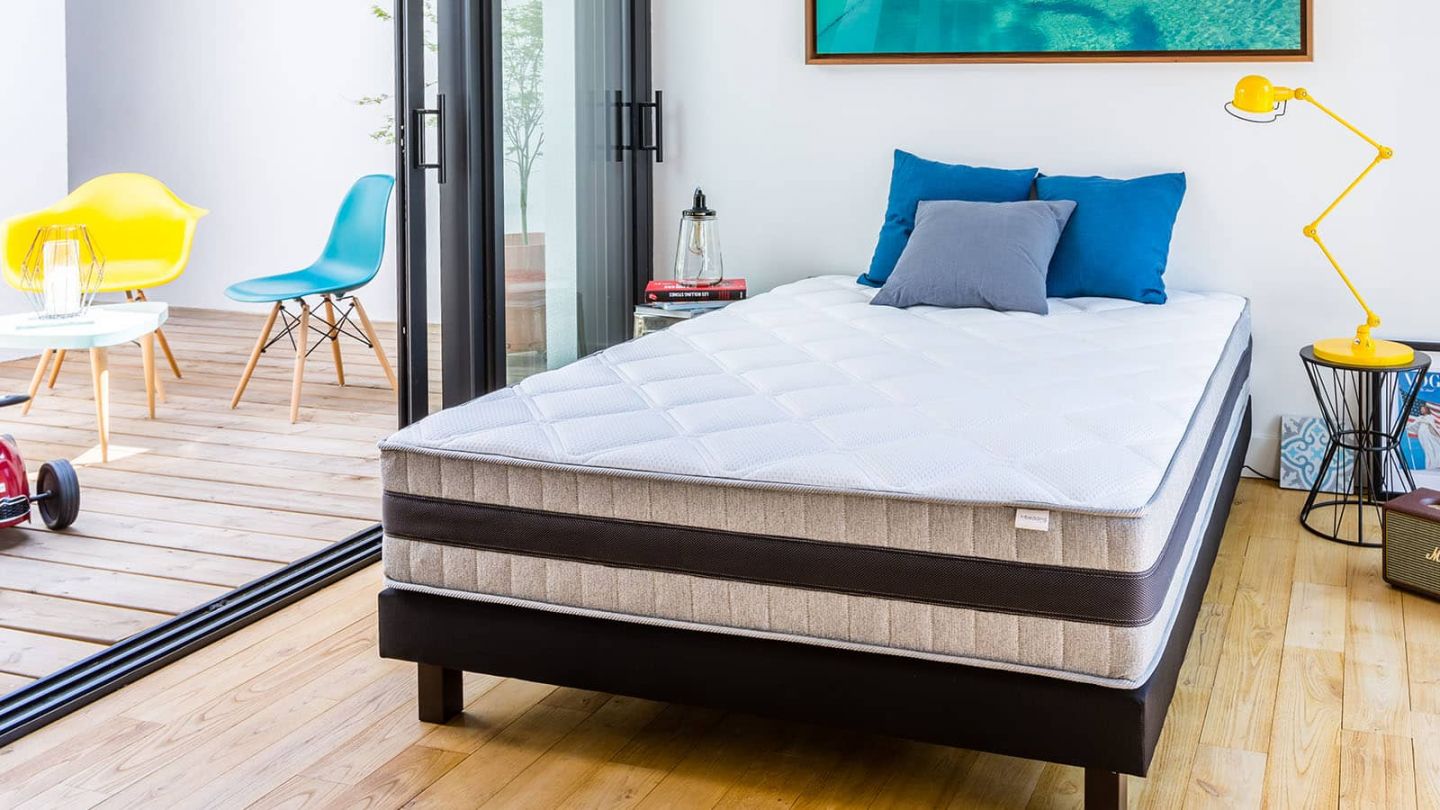 Ensemble Memo Luxe 180x200 – Matelas mémoire de forme 180x200 + 2 sommiers tapissiers 90x200