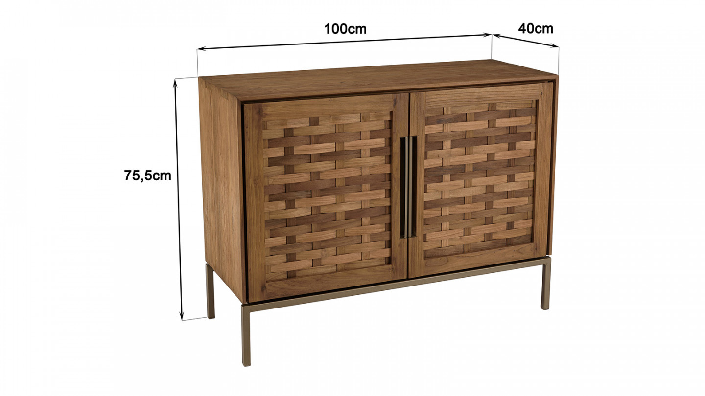 Buffet en teck recyclé 2 portes - Sixtine