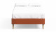 Lit adulte 90x190 en velours rouille avec sommier à lattes - Dina