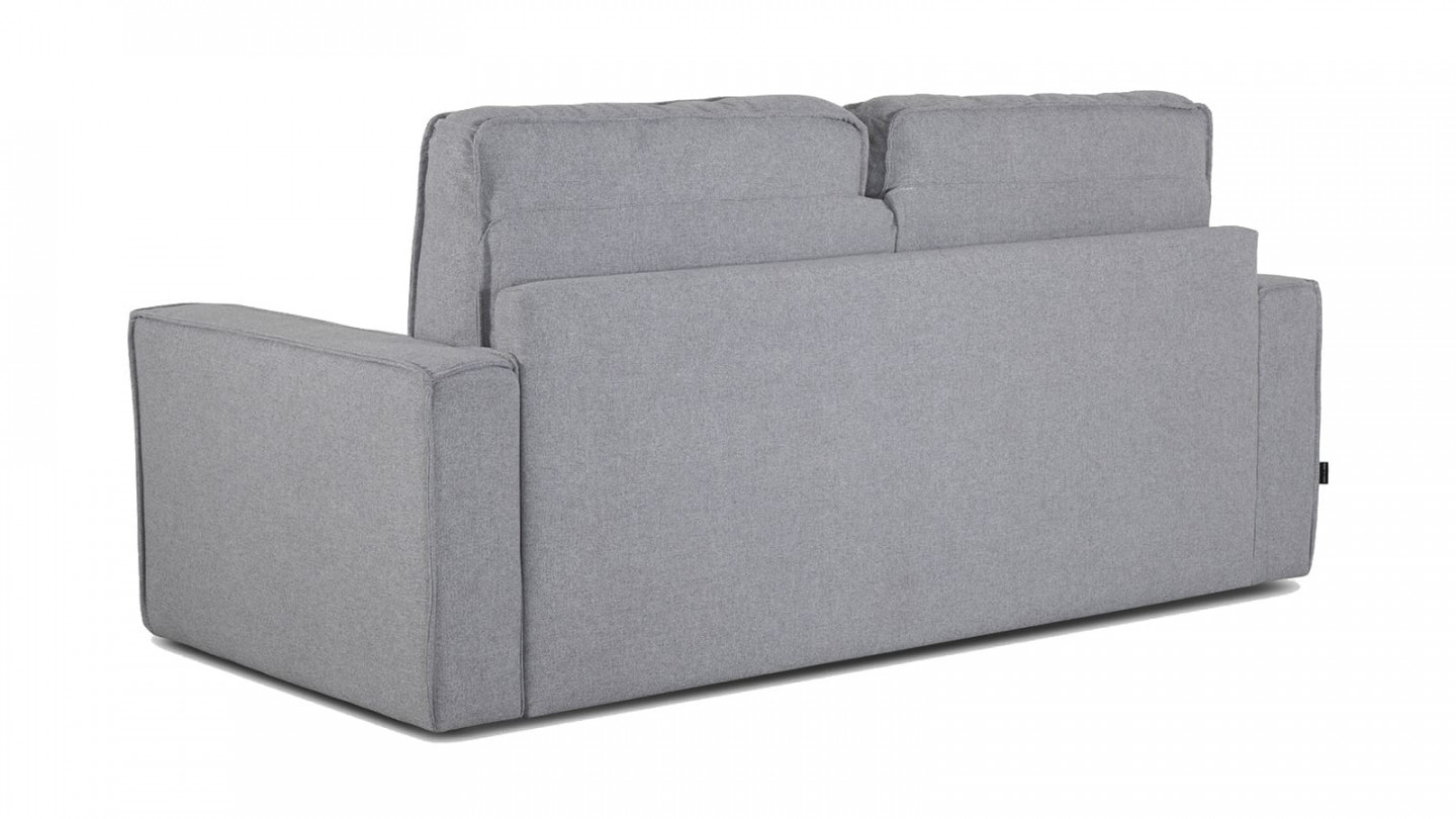  Canapé convertible 3 places en tissu gris chiné - Ouverture express - Couchage quotidien - Matelas HD 140 x 190 - Mattia