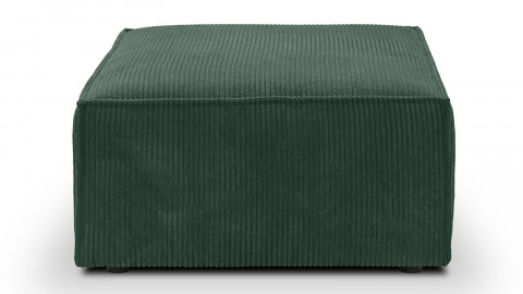Pouf en velours côtelé vert forêt - Harper