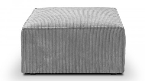 Pouf en velours côtelé gris clair - Harper