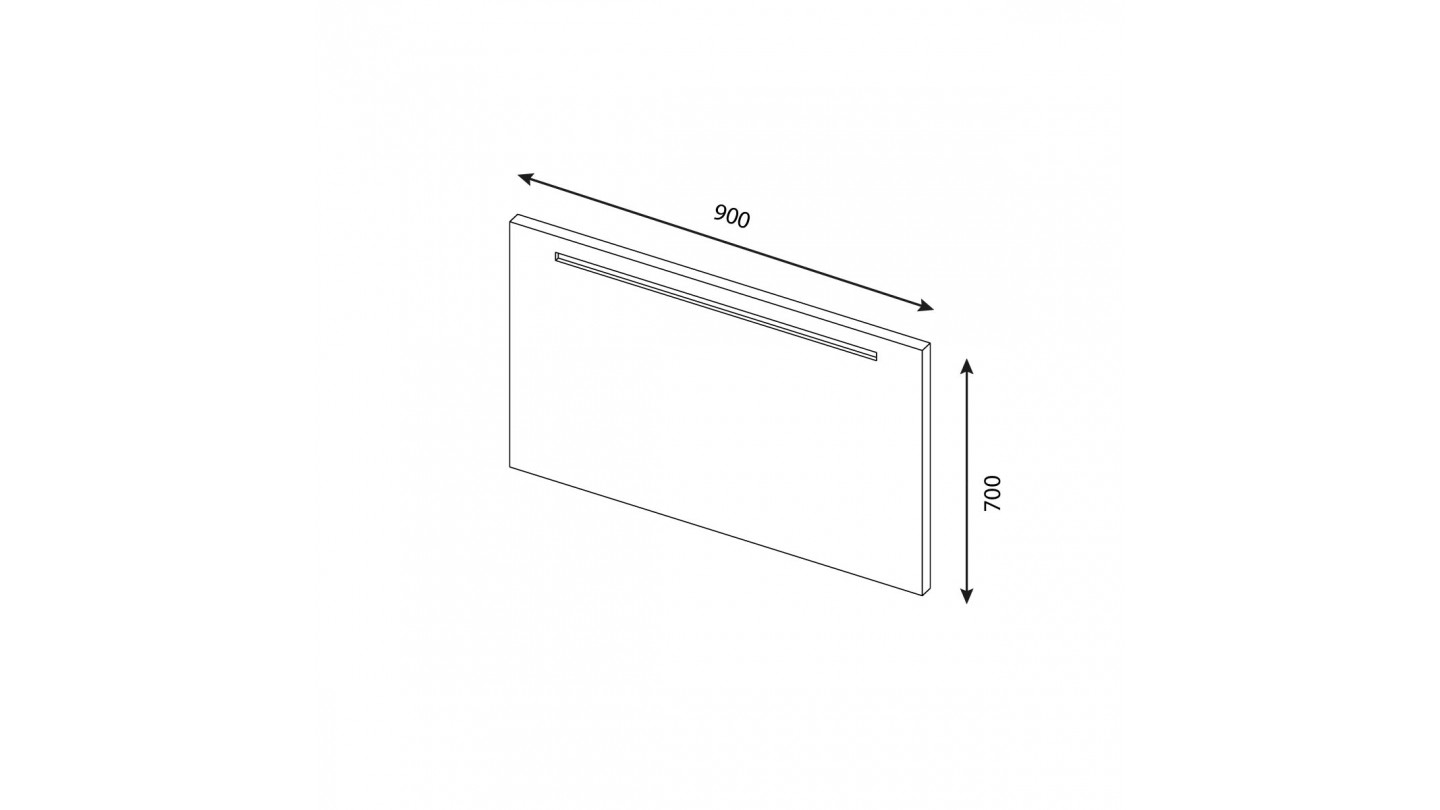 Meuble de salle de bains 90 cm Chêne clair - 2 tiroirs - simple vasque + miroir - Loft
