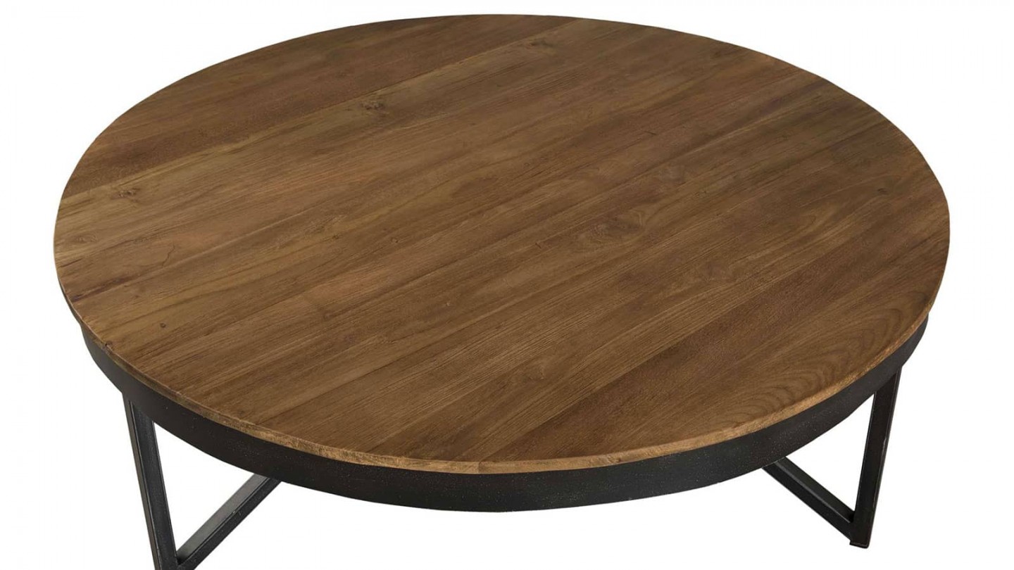 Gøran - Table basse ronde 90 x 90 cm bois et métal