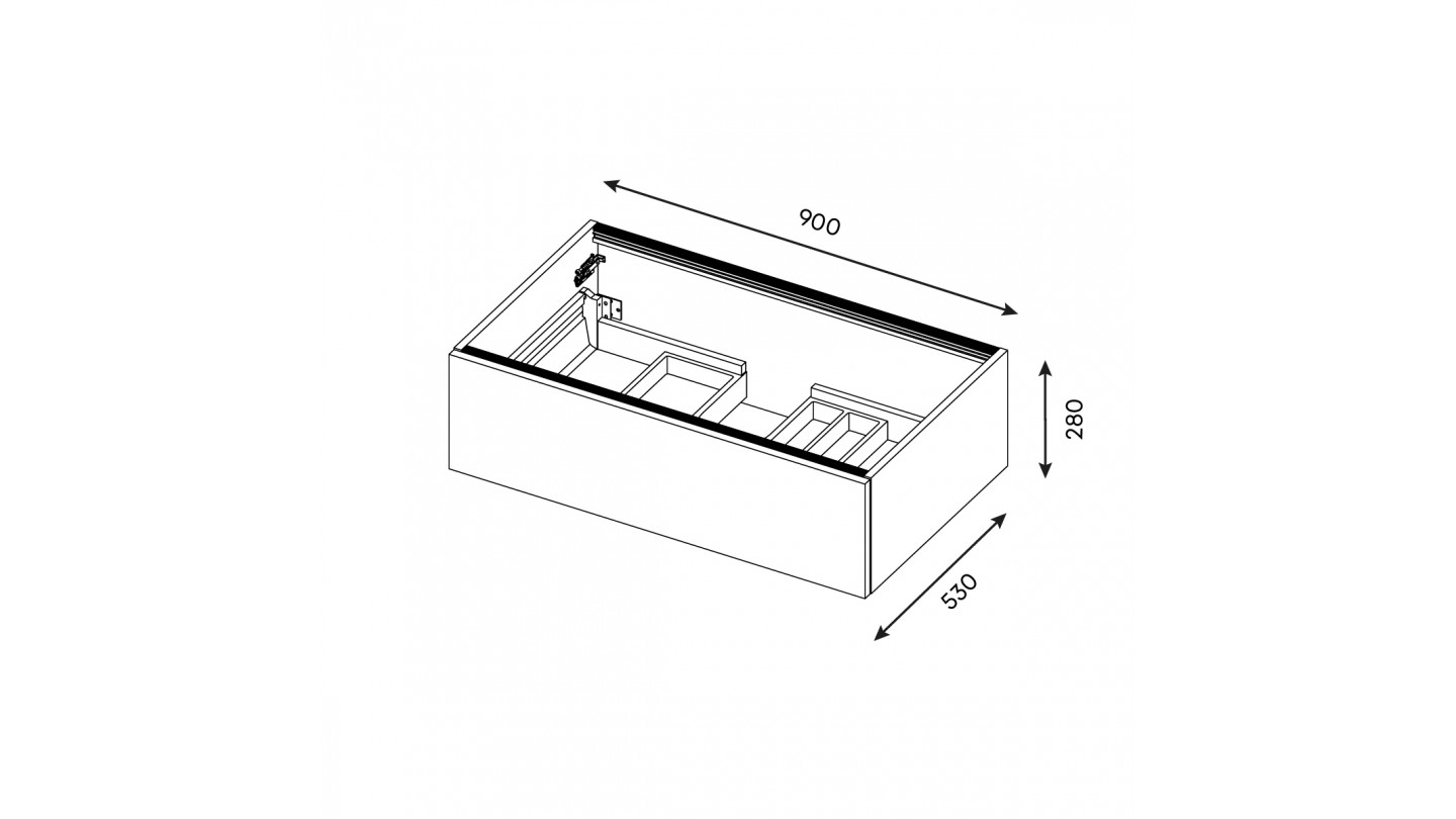 Meuble de salle de bains 90 cm Opale blanc - 1 tiroir - simple vasque - Loft