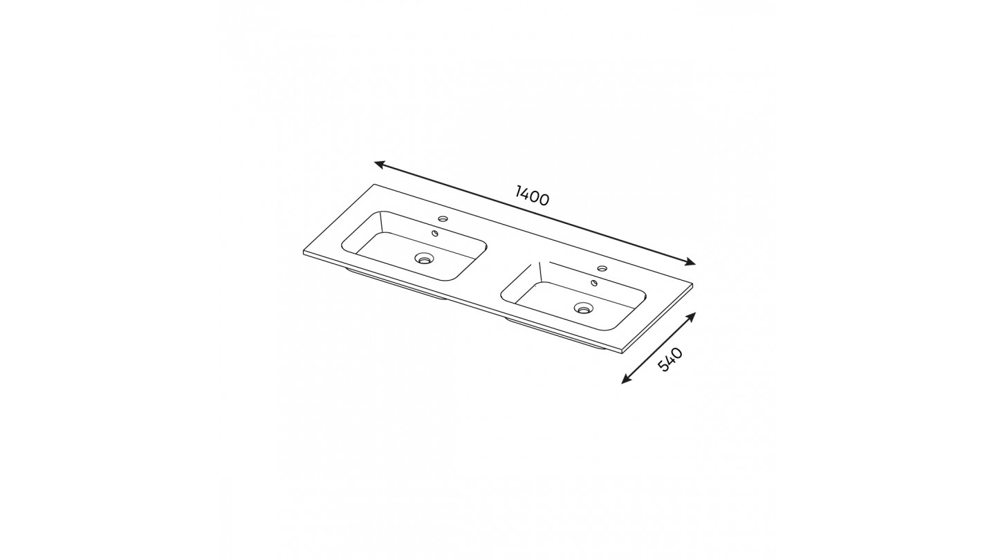 Meuble de salle de bain suspendu double vasque intégrée 140cm 4 tiroirs Blanc + miroir + colonne ouverture gauche - Loft