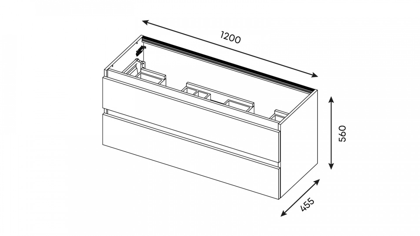 Meuble de salle de bain suspendu 2 vasques à poser 120cm 2 tiroirs Terracotta - Rivage