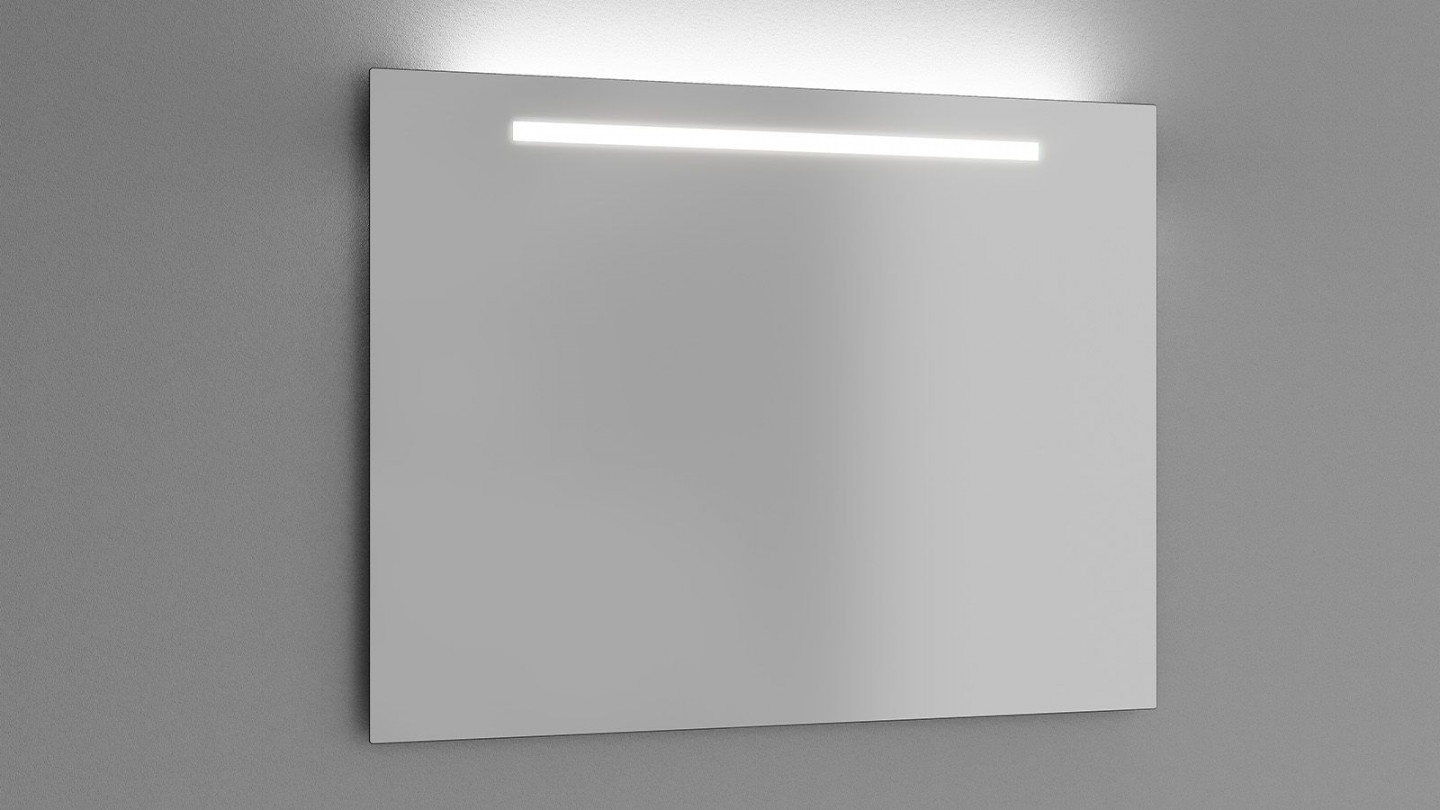 Meuble de salle de bain suspendu vasque à poser 90cm 2 tiroirs Vert olive + miroir + colonne ouverture droite - Rivage