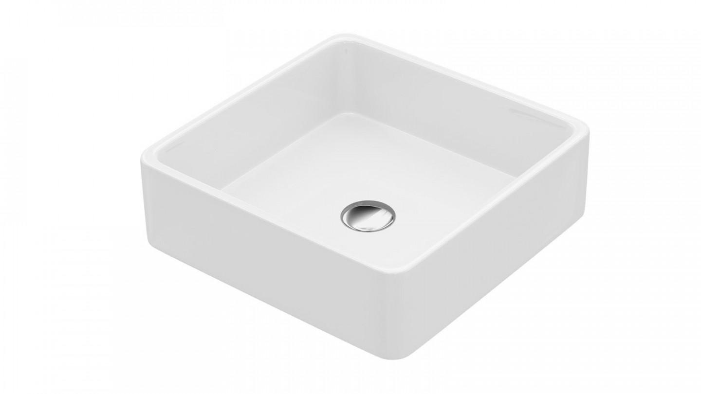 Meuble de salle de bain suspendu vasque à poser 90cm 2 tiroirs Bleu + miroir + colonne ouverture droite - Rivage