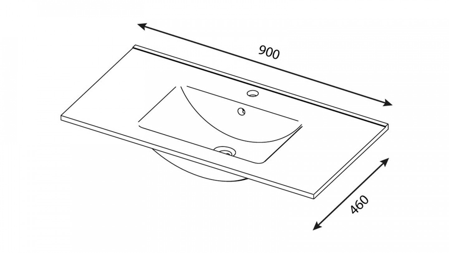 Meuble de salle de bain suspendu vasque intégrée 90cm 1 tiroir Abricot + miroir - Rivage