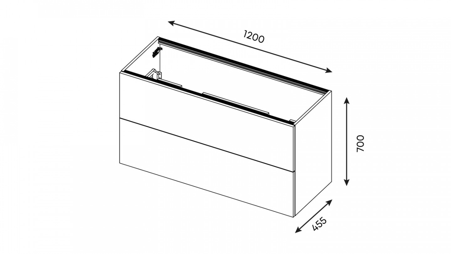 Meuble de salle de bain suspendu avec pieds double vasque intégrée 120cm 2 tiroirs Abricot - Chango