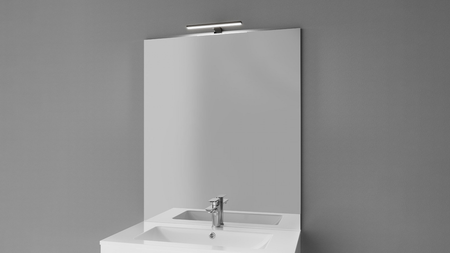 Meuble de salle de bain suspendu avec pieds double vasque intégrée 120cm 2 tiroirs Chêne clair + miroir - Chango