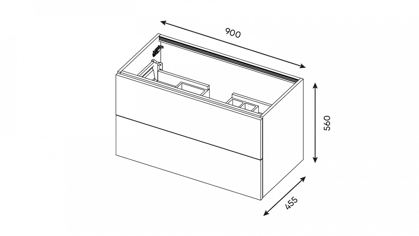 Meuble de salle de bain suspendu vasque à poser 90cm 2 tiroirs Bleu + miroir + colonne ouverture gauche - Osmose