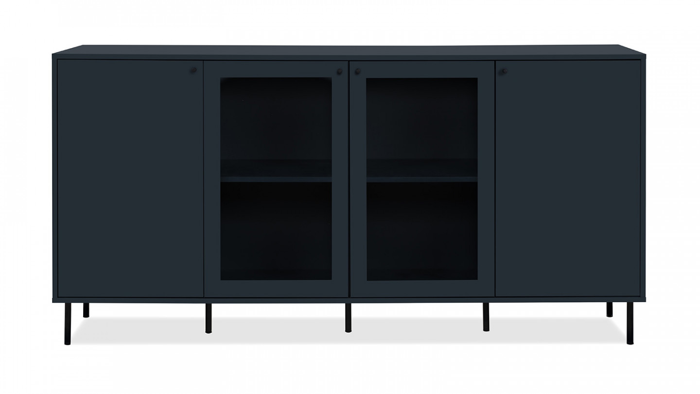 Buffet 4 portes bleu nuit 180 cm - Agata