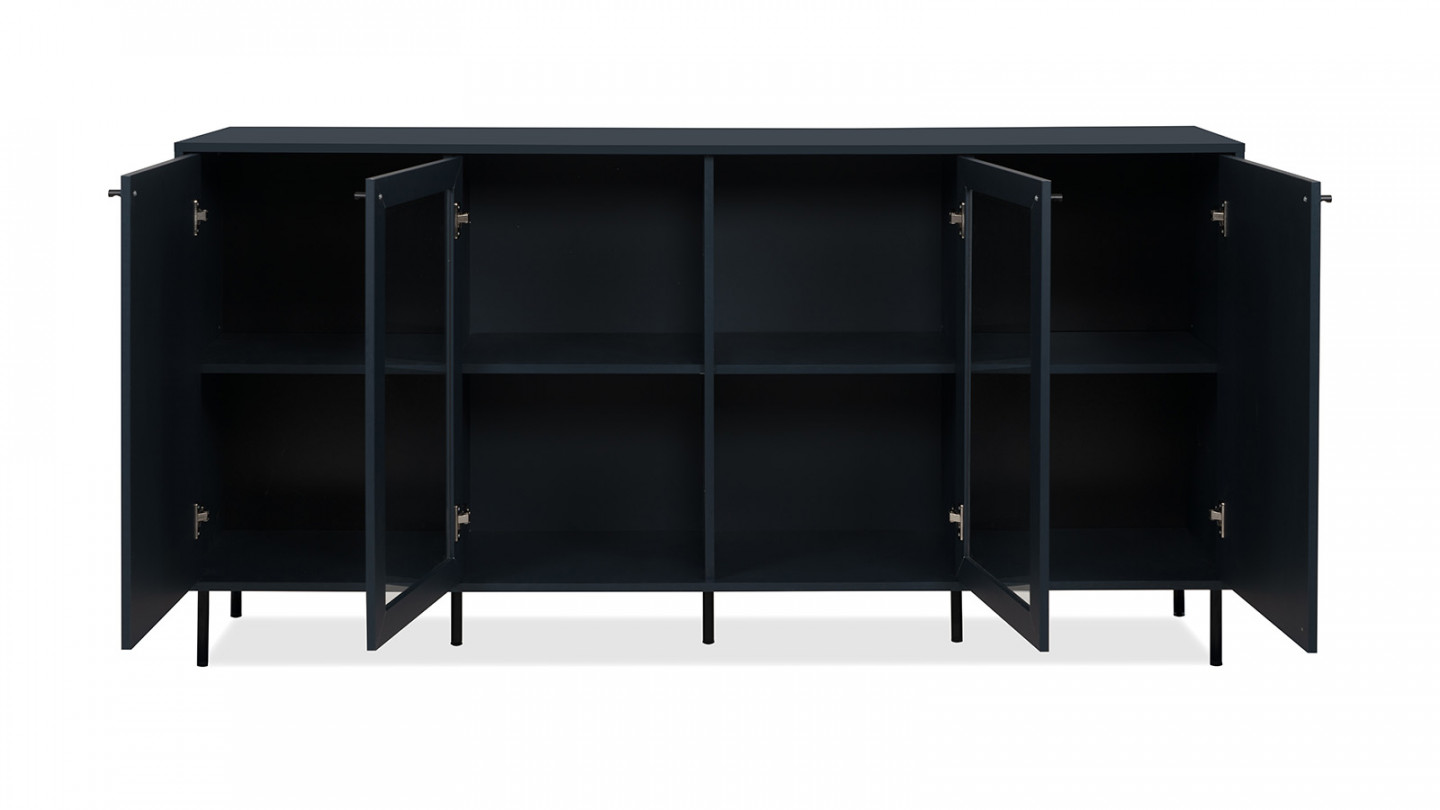 Buffet 4 portes bleu nuit 180 cm - Agata