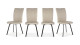 Lot de 4 chaises en tissu beige - Lonni
