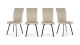 Lot de 4 chaises en tissu beige - Lonni