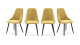 Lot de 4 chaises en tissu jaune - Soan