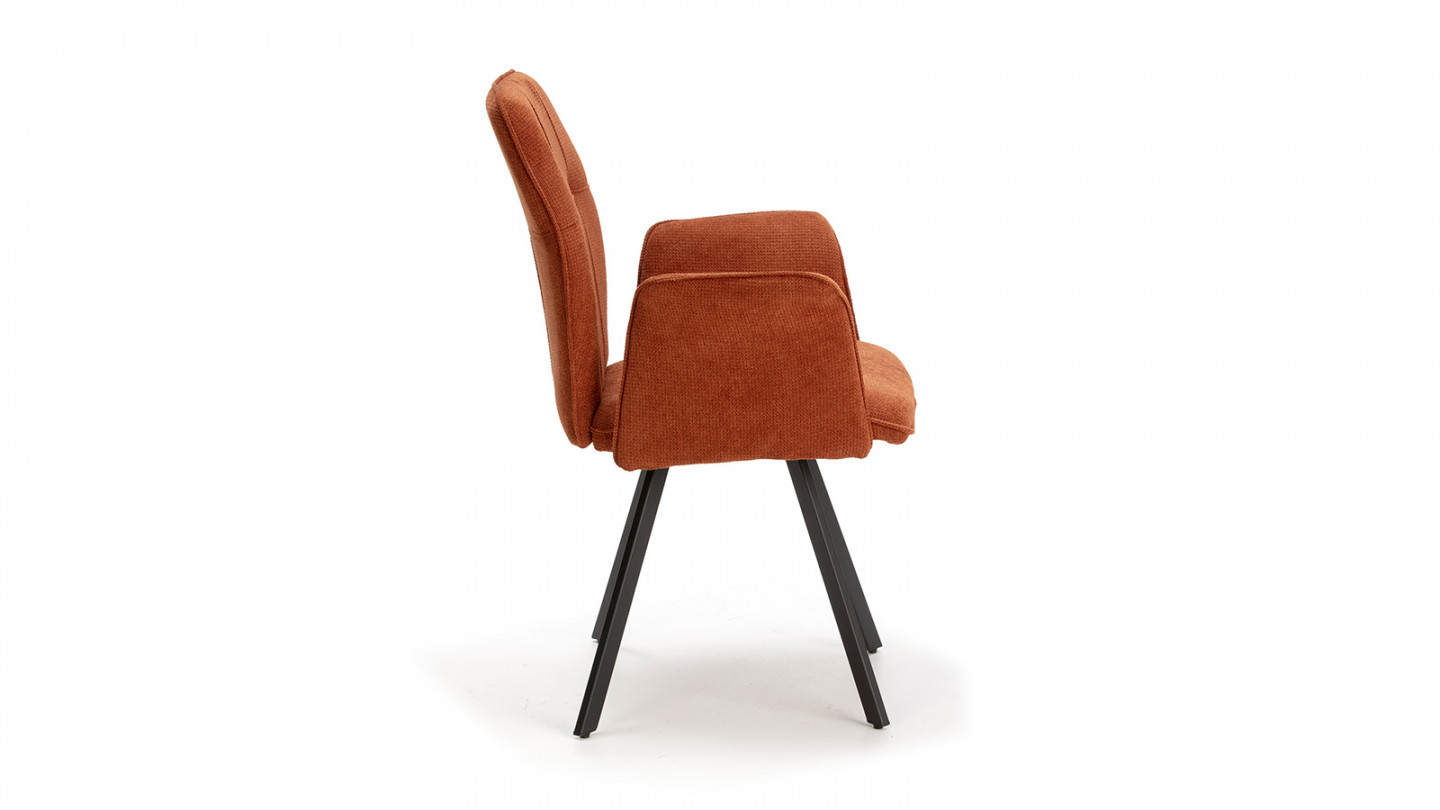 Lot de 2 fauteuils de salle à manger en tissu marron - Alann