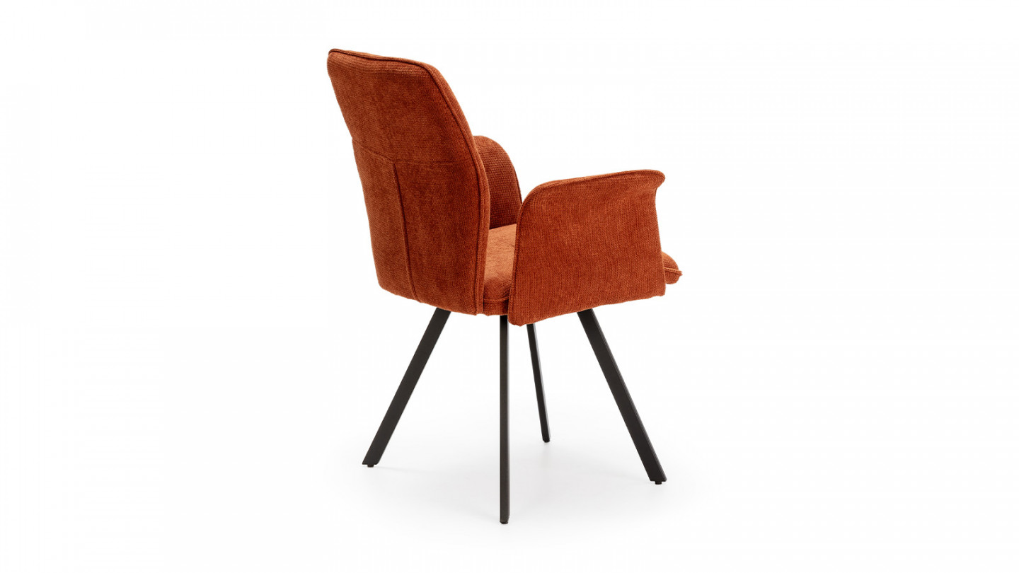 Lot de 2 fauteuils de salle à manger en tissu marron - Alann