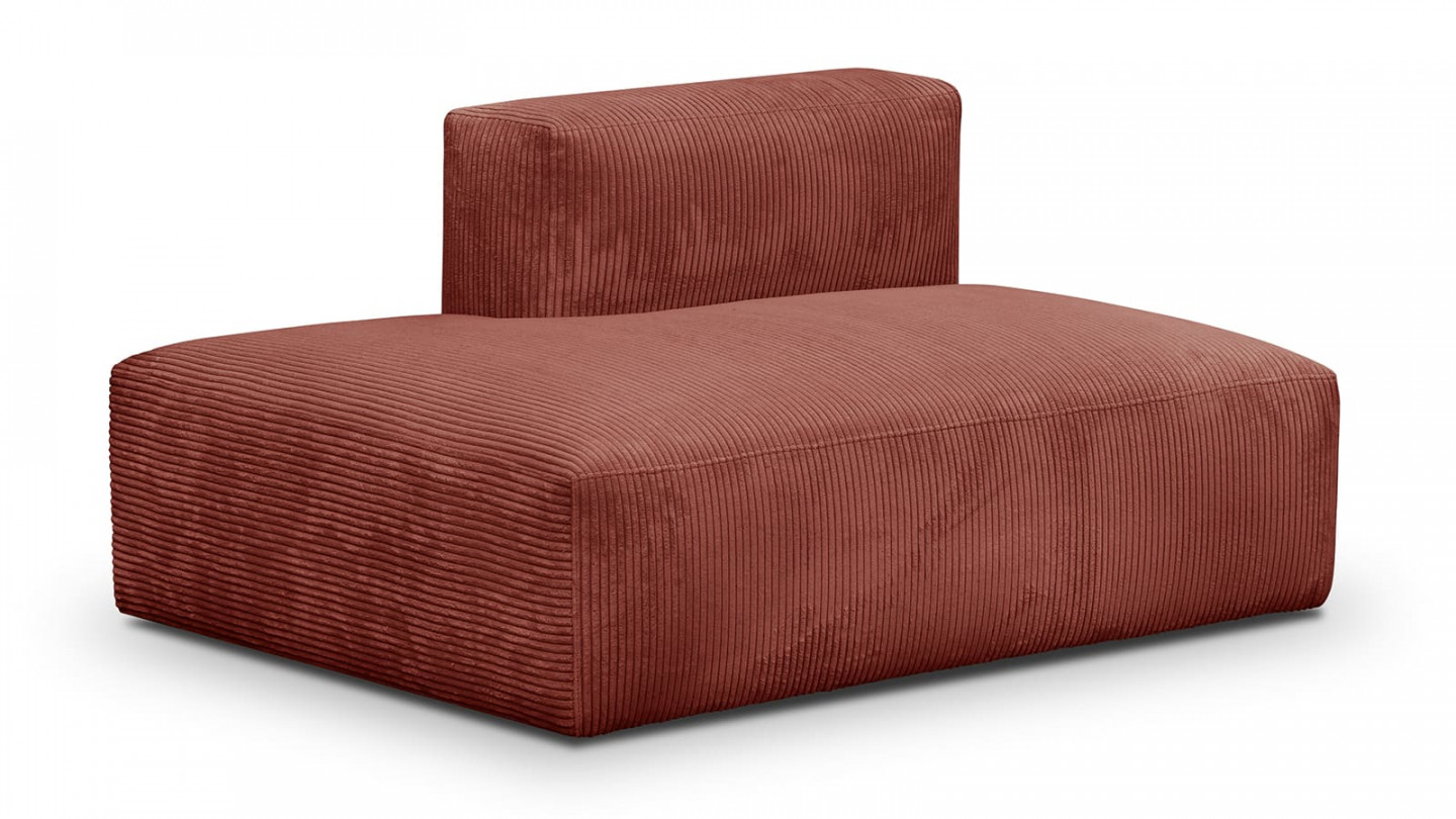 Module d'angle ouvert à gauche 2 places en velours côtelé rouille - Modulo Module d'angle ouvert à gauche 2 places en velours côtelé rouille - Modulo