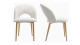 Lot de 2 chaises de salle à manger en velours côtelé beige, piètement effet bois - Moss