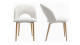 Lot de 2 chaises de salle à manger en velours côtelé beige, piètement effet bois - Moss