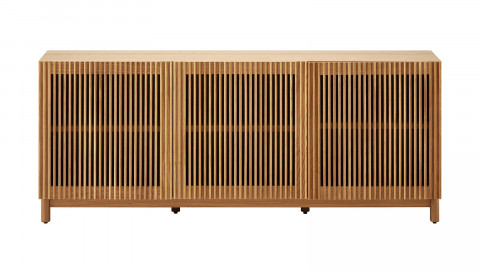 Buffet 3 portes placage chêne/frêne 160 cm - Umea