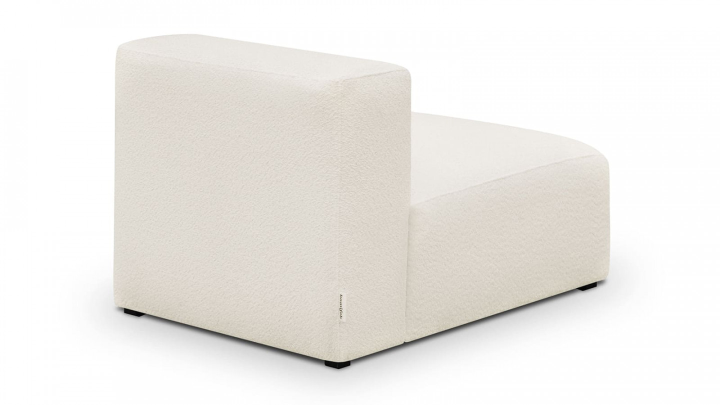 Canapé modulable 4 places en tissu bouclette écru - Modulo Canapé modulable 4 places en tissu bouclette écru - Modulo