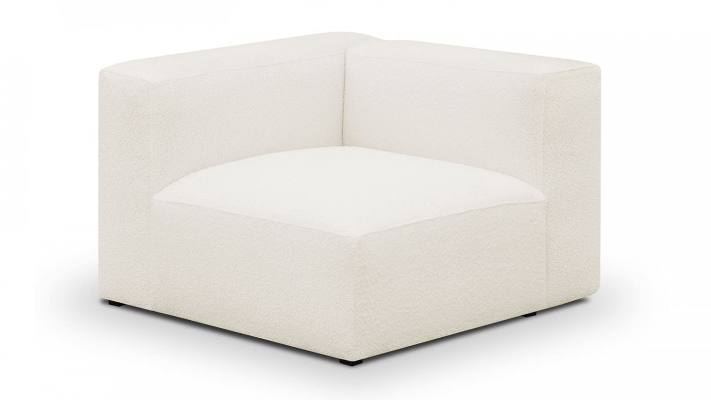 Canapé modulable 4 places en tissu bouclette écru - Modulo Canapé modulable 4 places en tissu bouclette écru - Modulo
