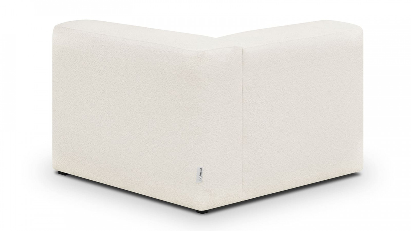 Canapé d'angle à gauche modulable avec méridienne 4 places en tissu bouclette écru - Modulo Canapé d'angle à gauche modulable avec méridienne 4 places en tissu bouclette écru - Modulo