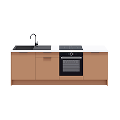 Meuble bas de cuisine 240 cm